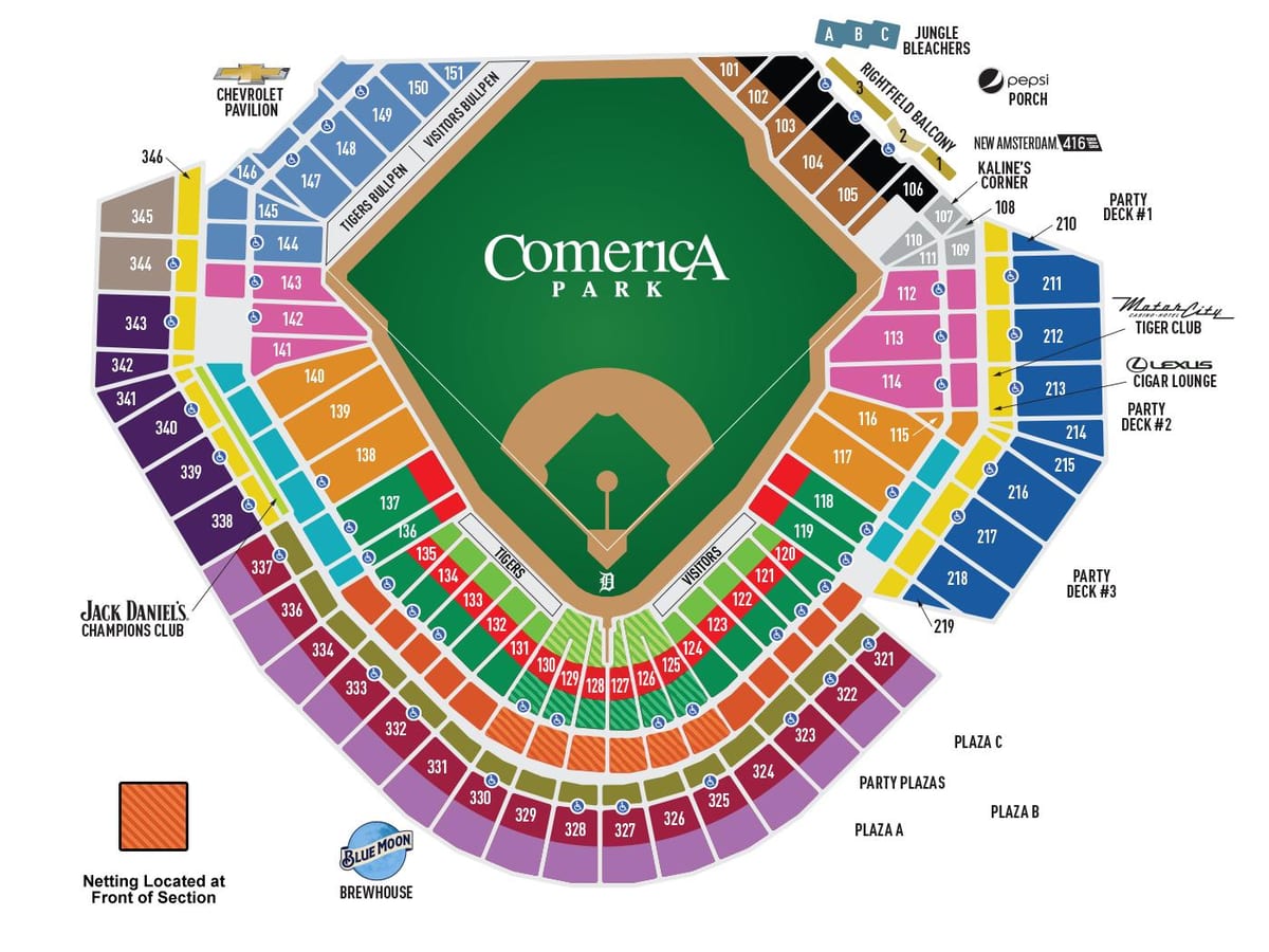 žemėlapis comerica parkas