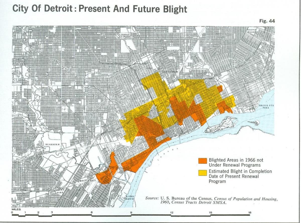 žemėlapis Detroit amaras