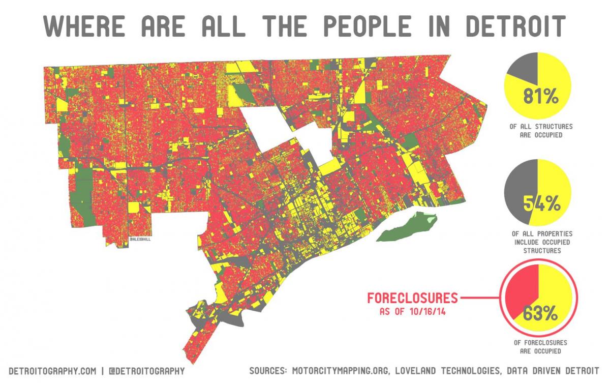 Detroito gyventojų žemėlapio