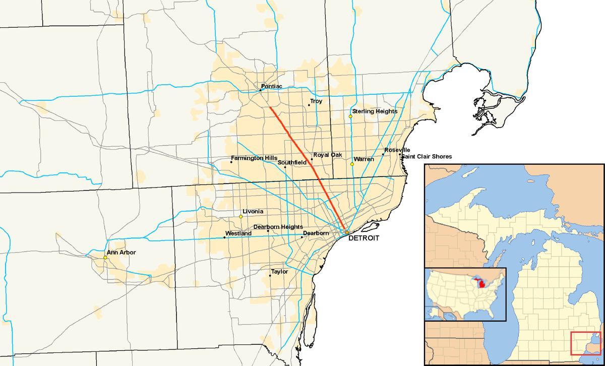 Detroit savivaldybių žemėlapis
