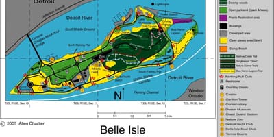 Žemėlapis Belle Isle Detroit