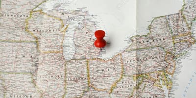 Detroit žemėlapyje