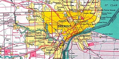 Žemėlapis Detroit