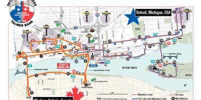Žemėlapis Detroit maratonas