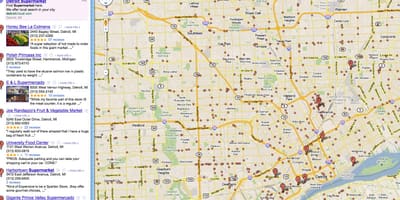 Žemėlapis Detroit parduotuvė