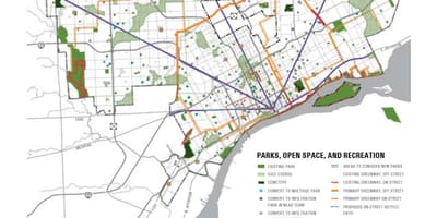 Žemėlapis Detroit parkas
