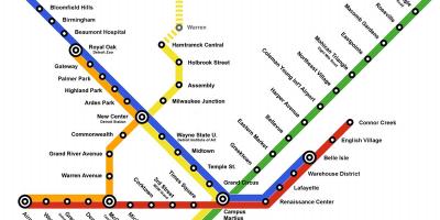Žemėlapis Detroit Metro